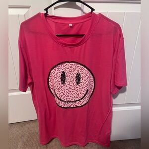 Pink Smiley Face T-Shirt